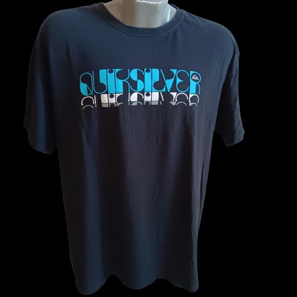 XL Vintage Y2K Quiksilver T-shirt Mens Black Graphic Tee Shirt Mexico - Picture 1 of 6
